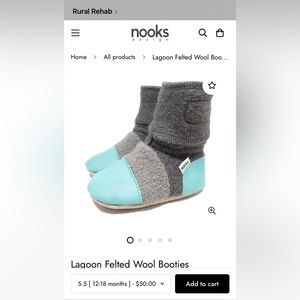 Nooks Wool Booties - sole 5.5 inches